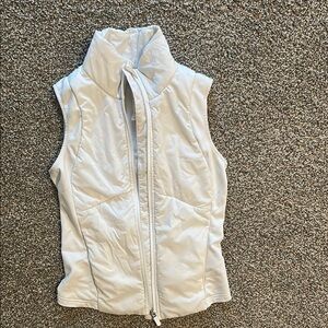 White Sleeveless Puffer Vest